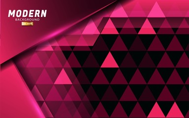 pink background banner design with red light and triangle texture.