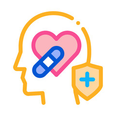 heart and head treatment icon vector. heart and head treatment sign. color symbol illustration