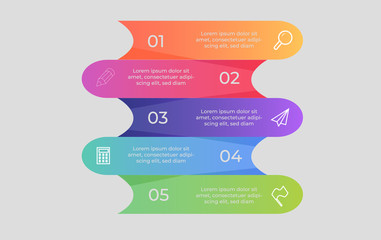 PrintTimeline infographics design vector and marketing icons can be used for workflow layout, diagram, annual report, web design. Business concept with 5 options, steps or processes