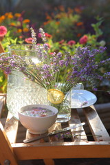 Still life with lavender lemonade