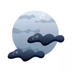 Draagtas moon and clouds degradient style icon © Gstudio