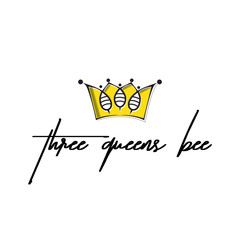 3 bees forming crown or queen. elegant and clean vector icon illustration inspiration. honey, cometic, healthy, etc company