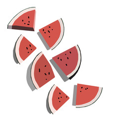 summer fruit watermelon template on white background illustration