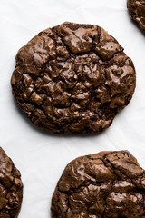 Chocolate Brownie Cookies on Baking Paper