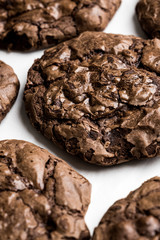 Chocolate Brownie Cookies on Baking Paper