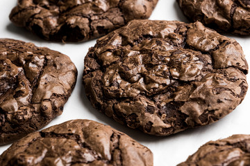 Chocolate Brownie Cookies on Baking Paper
