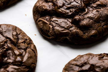 Chocolate Brownie Cookies on Baking Paper