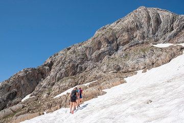 Obraz premium ascent to Garmo Negro peak, Pyrenean mountain range, Huesca, Spain