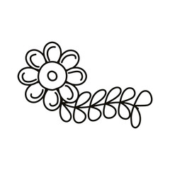 flowers and leafs garden line style icon