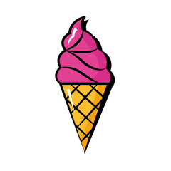 ice cream pop art flat style