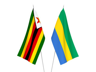 Gabon and Zimbabwe flags