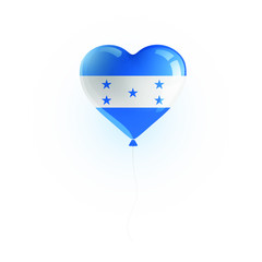 Heart shaped balloon with colors and flag of HONDURAS vector illustration design. Isolated object.