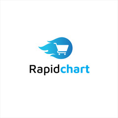 Shop chart logo icon with fire design