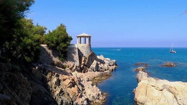 Picturesque coastline at the Mediterranean Sea (S'Agaro, Catalonia, Spain)