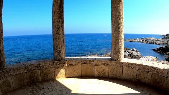 View of the sea from the picturesque viewpoint (S'Agaro, Catalonia, Spain)