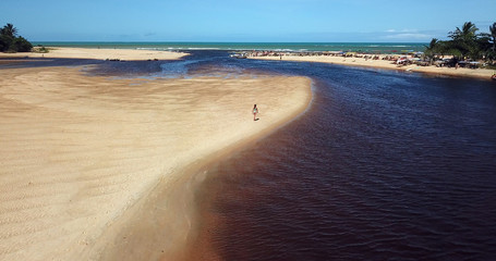 Caraíva beach, Bahia, Brazil. Beautiful beach scene.