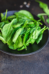 spinach green juicy leaves organic salad serving size natural product top view copy space  for text keto or paleo diet raw