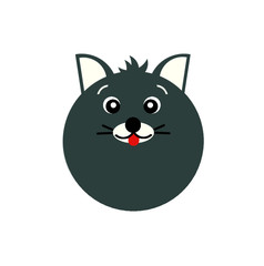 black cat on a white background vector