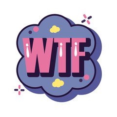 slang cloud expresion with wtf word line and fill style