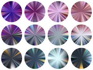 radial metallic gradient label elements vector 