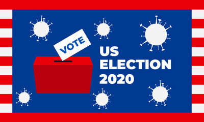 Us election 2020 effect on coronavirus covid 19, vector