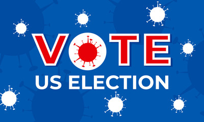 Obraz premium Us election 2020 effect of coronavirus covid 19, vector