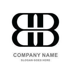Monogram Letter B B Business Company Vector Logo Design
