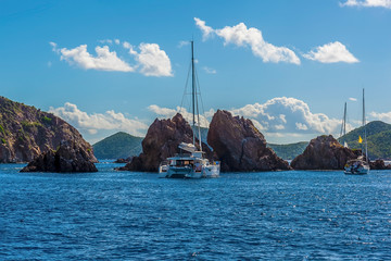 A close up view of the Indian Islets off the main island of Tortola