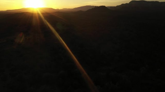 Sedona Arizona Sunny Sunset Summer Aerial 4K