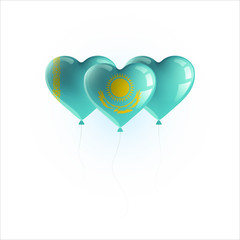 Obraz na płótnie Canvas Heart shaped balloon with colors and flag of KAZAKHSTAN vector illustration design. Isolated object.
