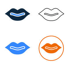 Woman, lips icon, vector graphics