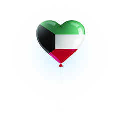 Heart shaped balloon with colors and flag of KUWAIT vector illustration design. Isolated object.