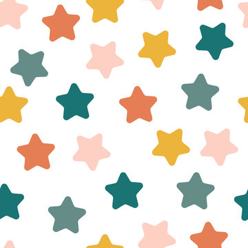Baby star colorful seamless pattern