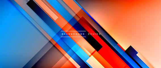 Dynamic lines on fluid color gradient. Trendy geometric abstract background for your text, logo or graphics