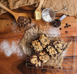 fleshly baked almond brownies