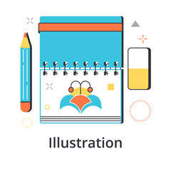 Concept of traditional illustration in flat line design. Icon in trend style. Modern vector illustration