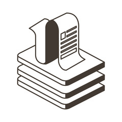 paper receipt with books line style icon