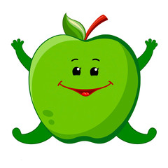 Funny baby apple character for icon