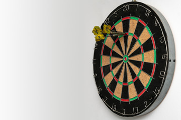 Close up of a traditional dartboard from London. Copy Space.