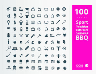 Usable Business icons Set ( Set of 100 icons) White