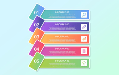 Abstract infographic number option template. Vector illustration. Can be used for workflow layouts, diagrams, business step options, banners, web design, 5 steps