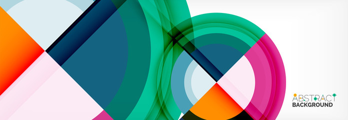 Obraz premium Round shapes, triangles and circles. Modern abstract background