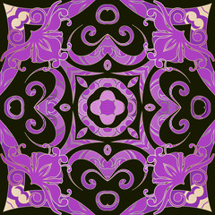 Ethnic style colorful paisley seamless pattern. Beautiful orname