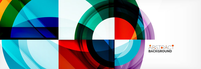 Fototapeta premium Round shapes, triangles and circles. Modern abstract background