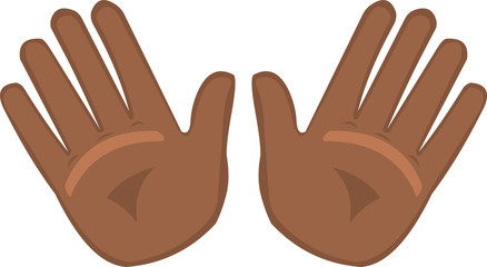 Obraz premium Vector illustration of emoticon of brown hands