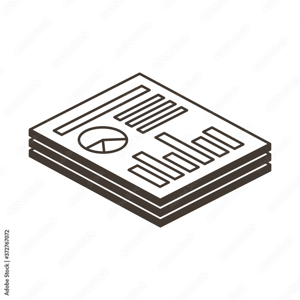 Poster isolated documents line style icon vector design