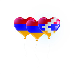 Heart shaped balloons with colors and flag of NAGORNO-KARABAKH REPUBLIC vector illustration design. Isolated object.