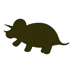 Triceratops dinosaur on a white background