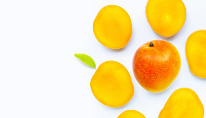 Tropical fruit, Mango  on white background.
