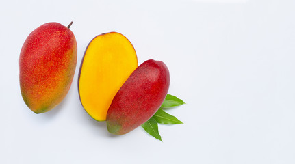 Tropical fruit, Mango  on white background.